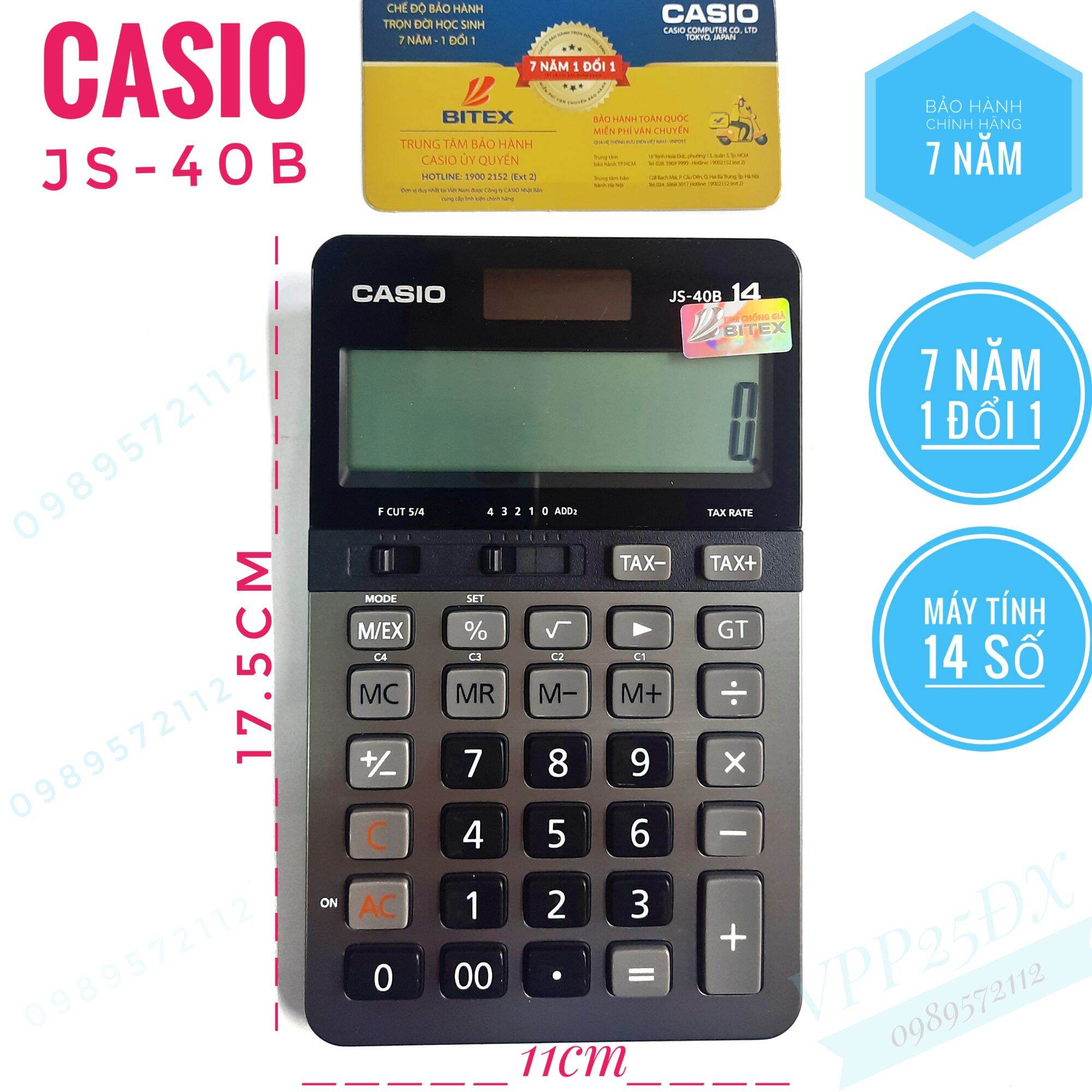 Máy tính 14 số casio js-40b chính hãng