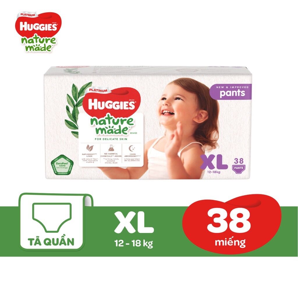 Tã Quần Cao Cấp Huggies Platinum Nature Made