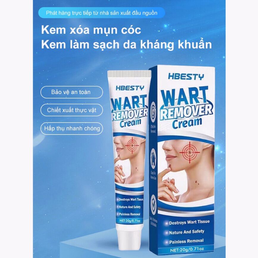 Kem Loại Bỏ Mụn HBESTY Wart Remover Cream Cam Kết Loại Bỏ Mụn Cóc Mụn Thịt Sẹo Lồi Gây Hại Cho Da
