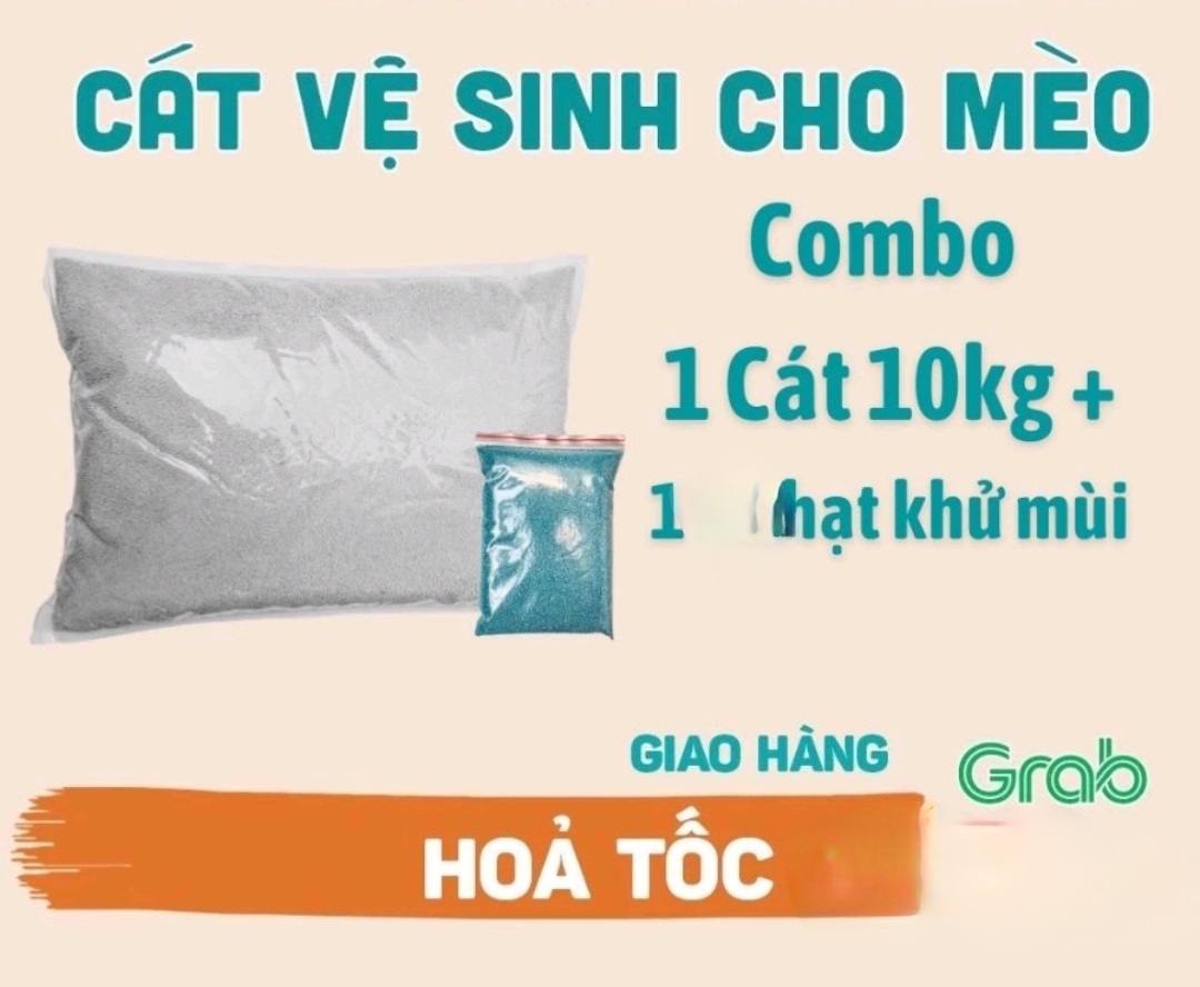 Cát vệ sinh cho mèo túi 10kg có kèm hạt khử mùi