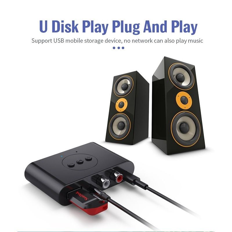 Thiết Bị Thu Bluetooth B21 Tích Hợp NFC Cho Loa Và Amply Hỗ Trợ Cổng 3.5mm, AV, USB