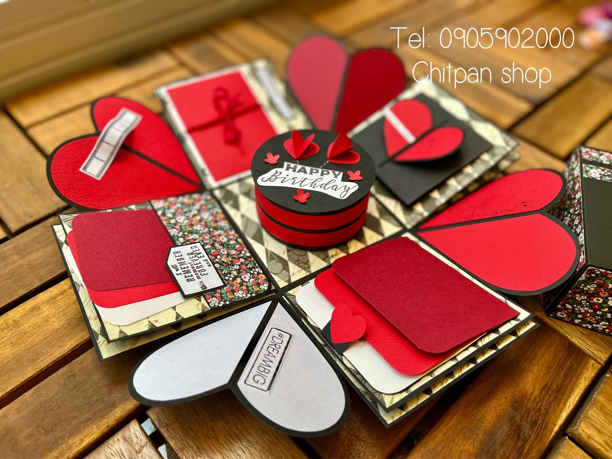 Hộp quà dán ảnh kỉ niệm- Hộp Lovebox màu đỏ