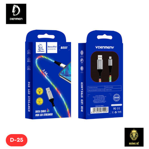 Cáp sạc nhanh phát sáng Denmen