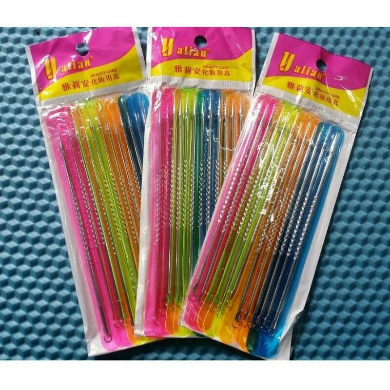 1vỉ 12 cái que nặn mụn loại sắc nhọn thép không gỉ