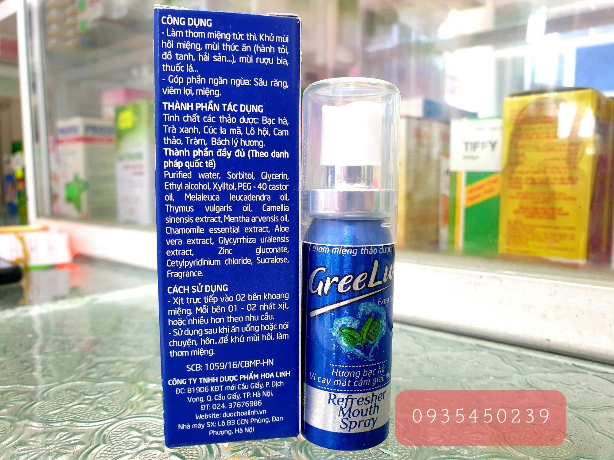 combe 2 chai xịt thảo dược thơm miệng GREE LUX