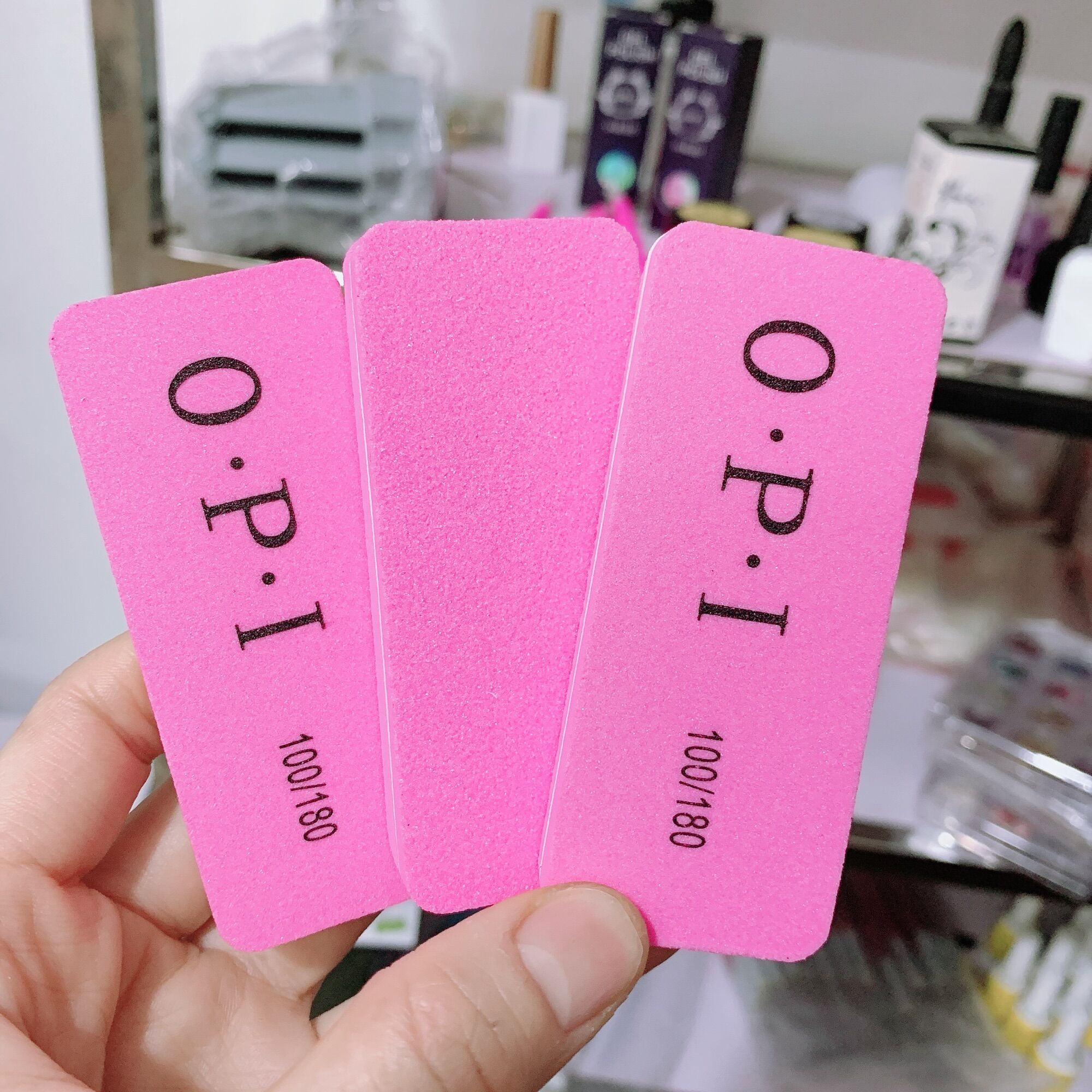 Dũa phao ngắn bản to OPI nhám 100/180, phao dũa móng, phao nhám