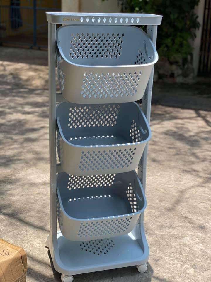 Kệ sọt có bánh xe 2 tầng 3 tầng nhựa việt nhật