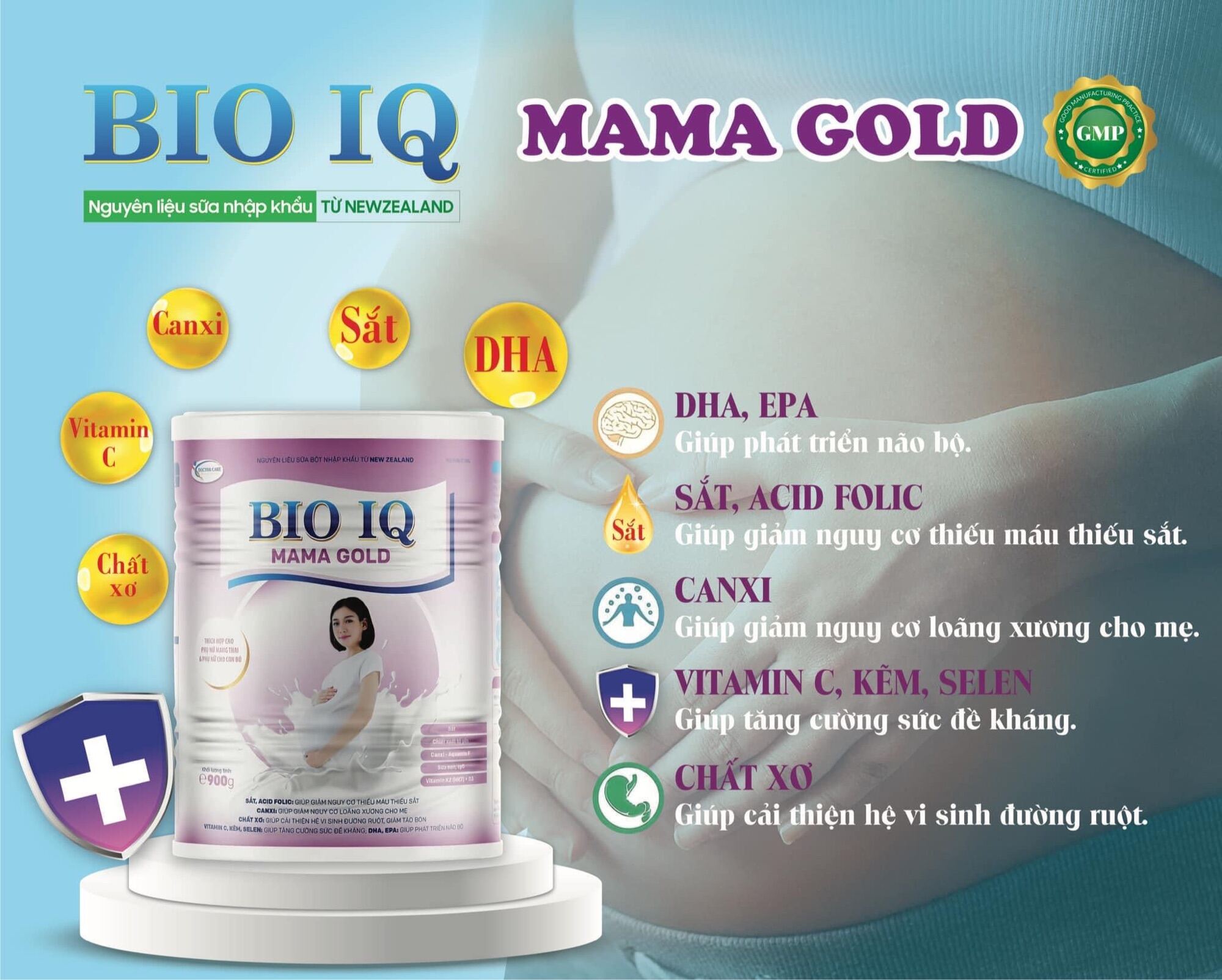 Sữa Bio IQ Mama Gold cho mẹ bầu