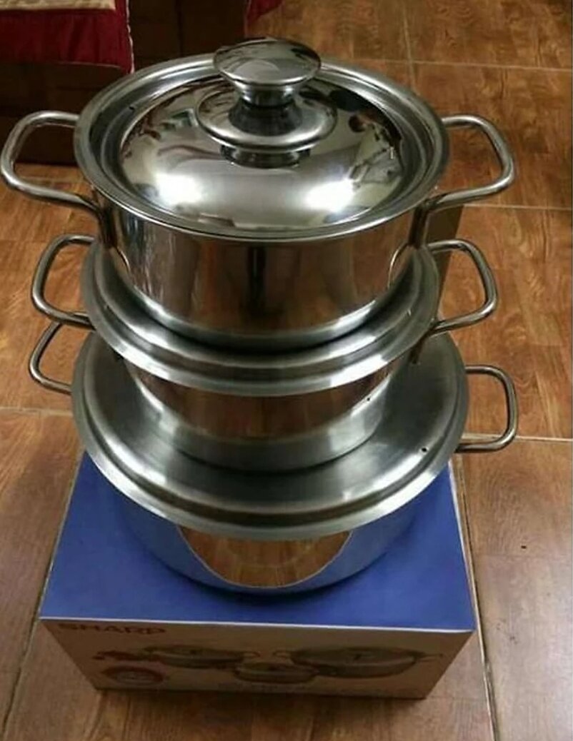 BỘ NỒI INOX - DÙNG ĐƯỢC BẾP TỪ - HÀNG KM CỦA SHARP