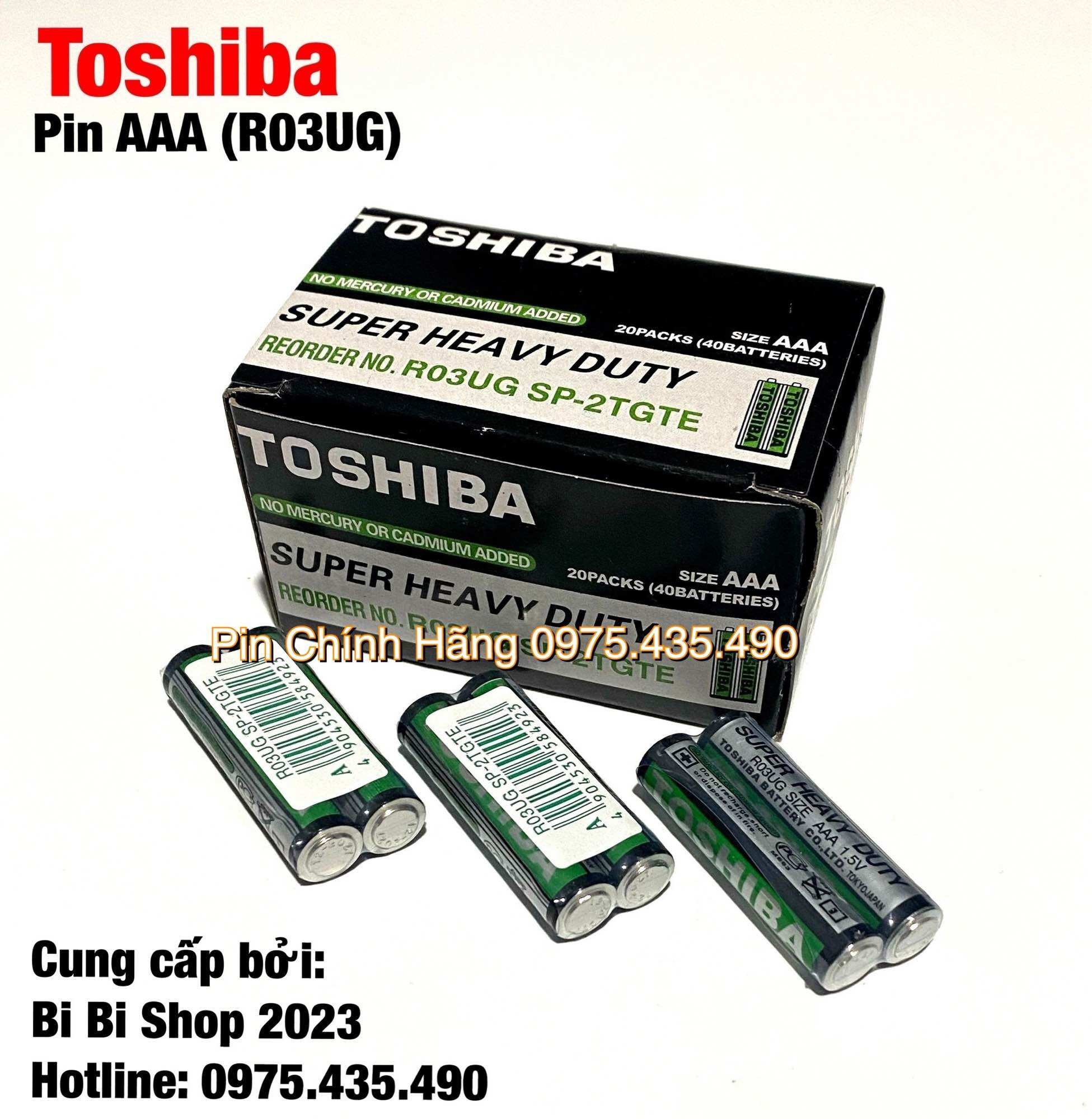 Hộp 40 viên pin aaa toshiba r03p cacbon - pin đũa lắp điều khiển hãng toshiba