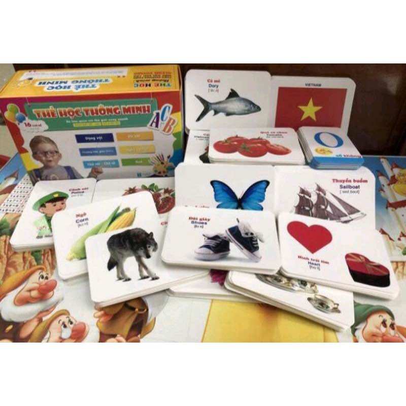 Thẻ học cho bé 16 chủ đề 416 thẻ - Flash card song ngữ Anh Việt theo phương pháp giáo dục sớm Glenn Doman