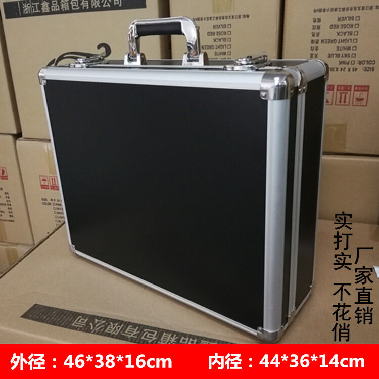 Large Aluminum Alloy Portable Toolbox Multi-Function Display Equipment Box Instrument Equipment Case Plaid Foam Aluminum Case