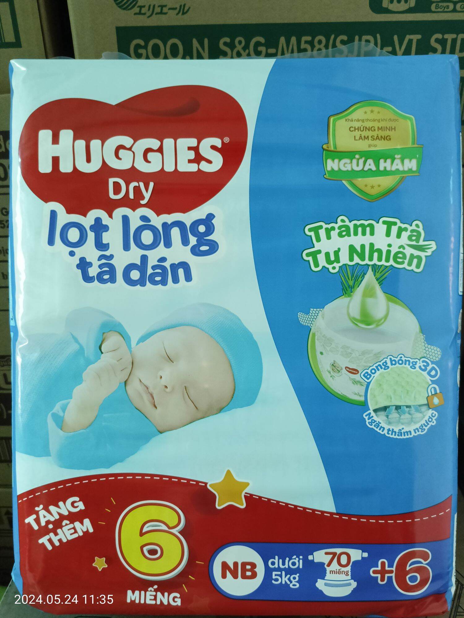Tã dán Huggies NB dưới 5kg 76 miếng