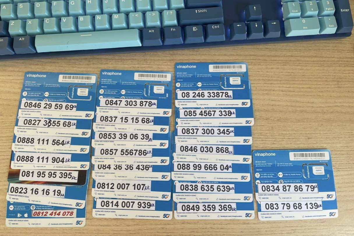 Sim Vina Đầu Số 08 Dễ Nhớ (Sim chưa kích hoạt, Khách tự đăng ký sim)