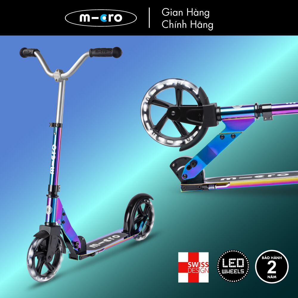 Xe trượt cao cấp cho trẻ - Micro Cruiser Neochrome LED, bánh to có đèn LED phát sáng vĩnh cửu