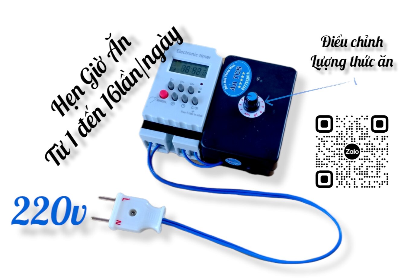 Máy Cho Cá Gà ăn tự động V6-T2