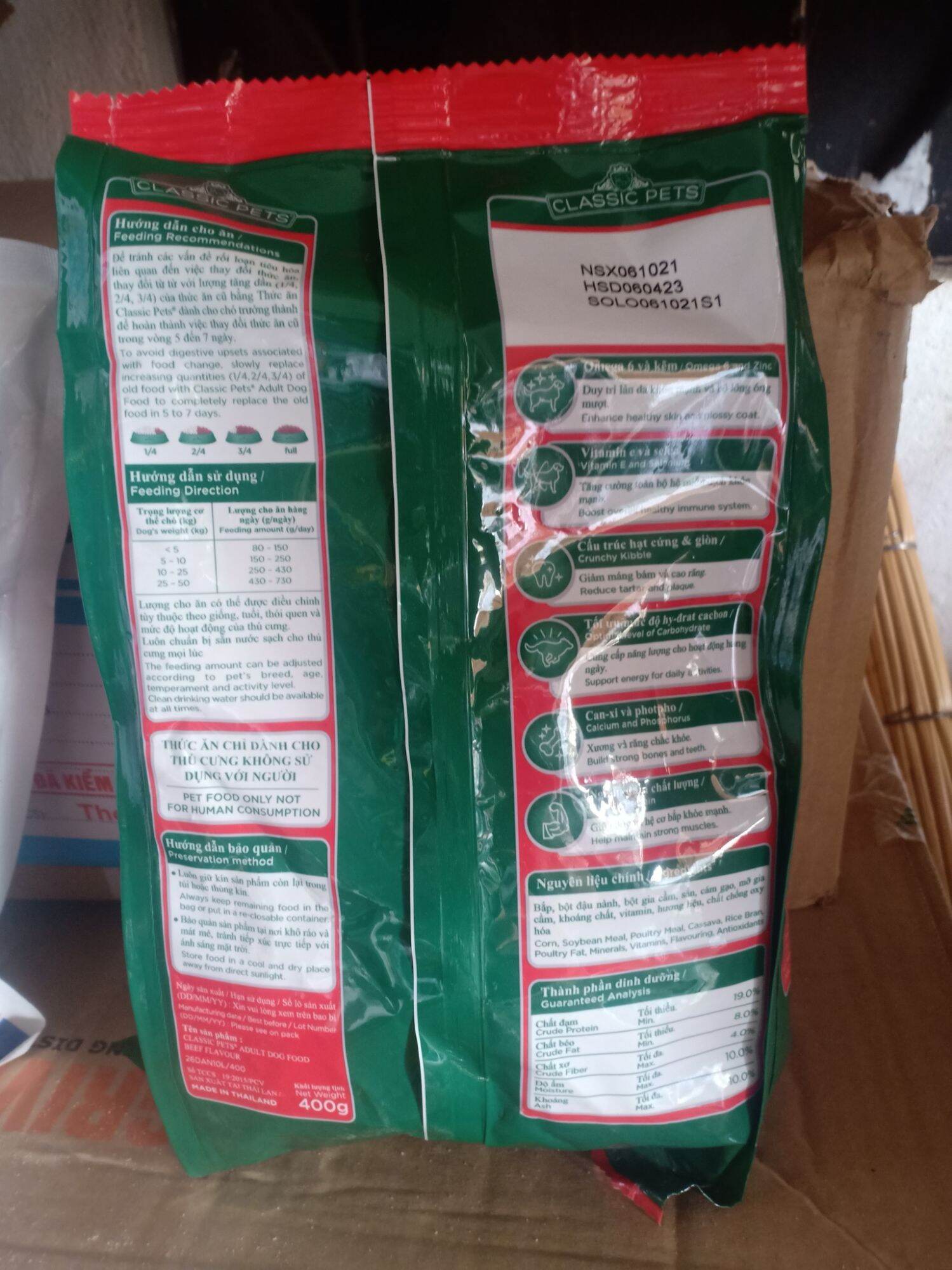Thức ăn cho chó lớn Classic pets 400gr