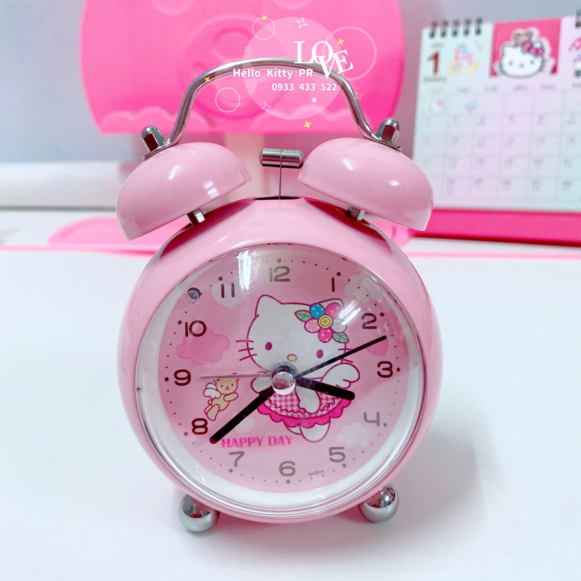 Đồng hồ báo thức có đèn Hello Kitty