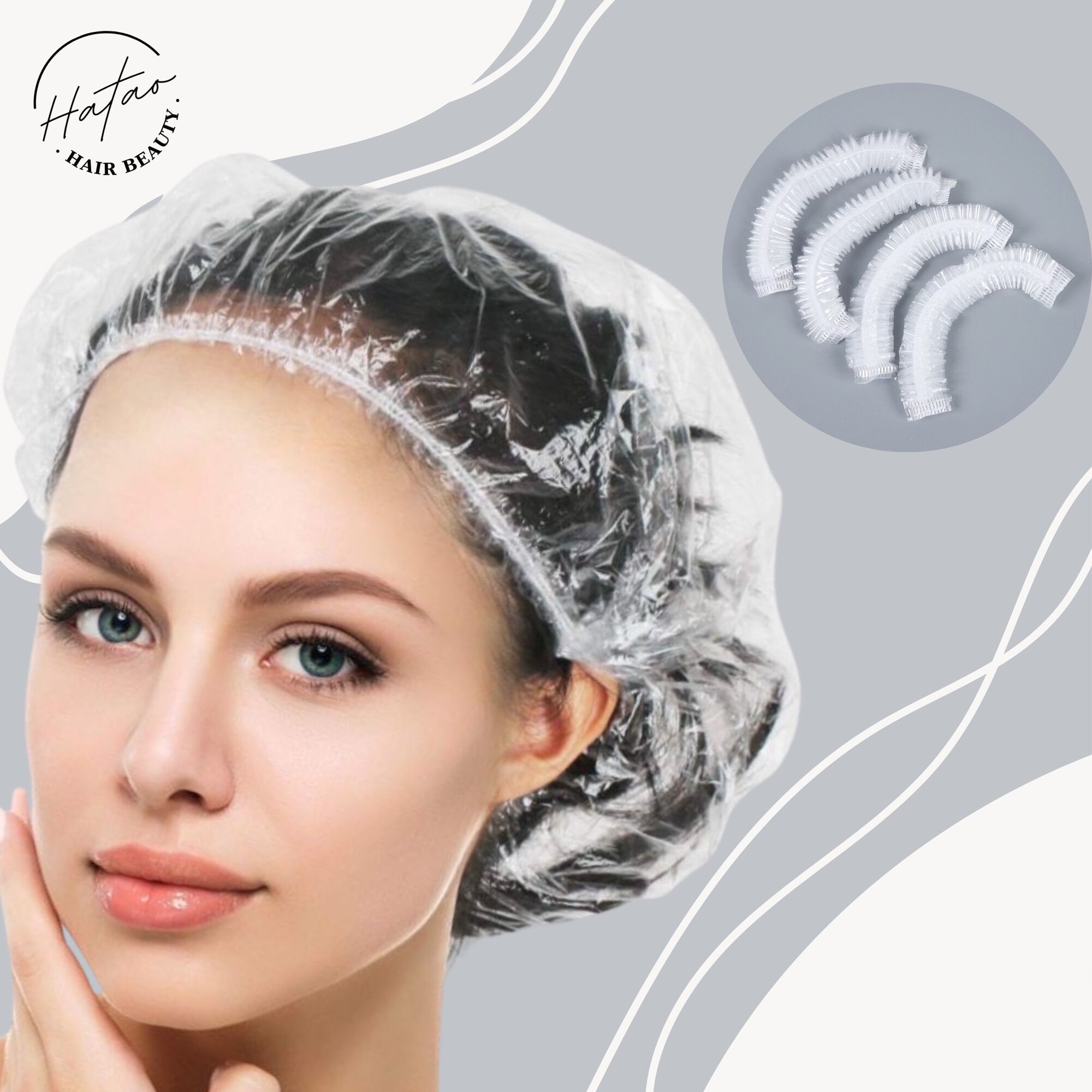 Mũ trùm đầu nilong tiện lợi dùng 1 lần