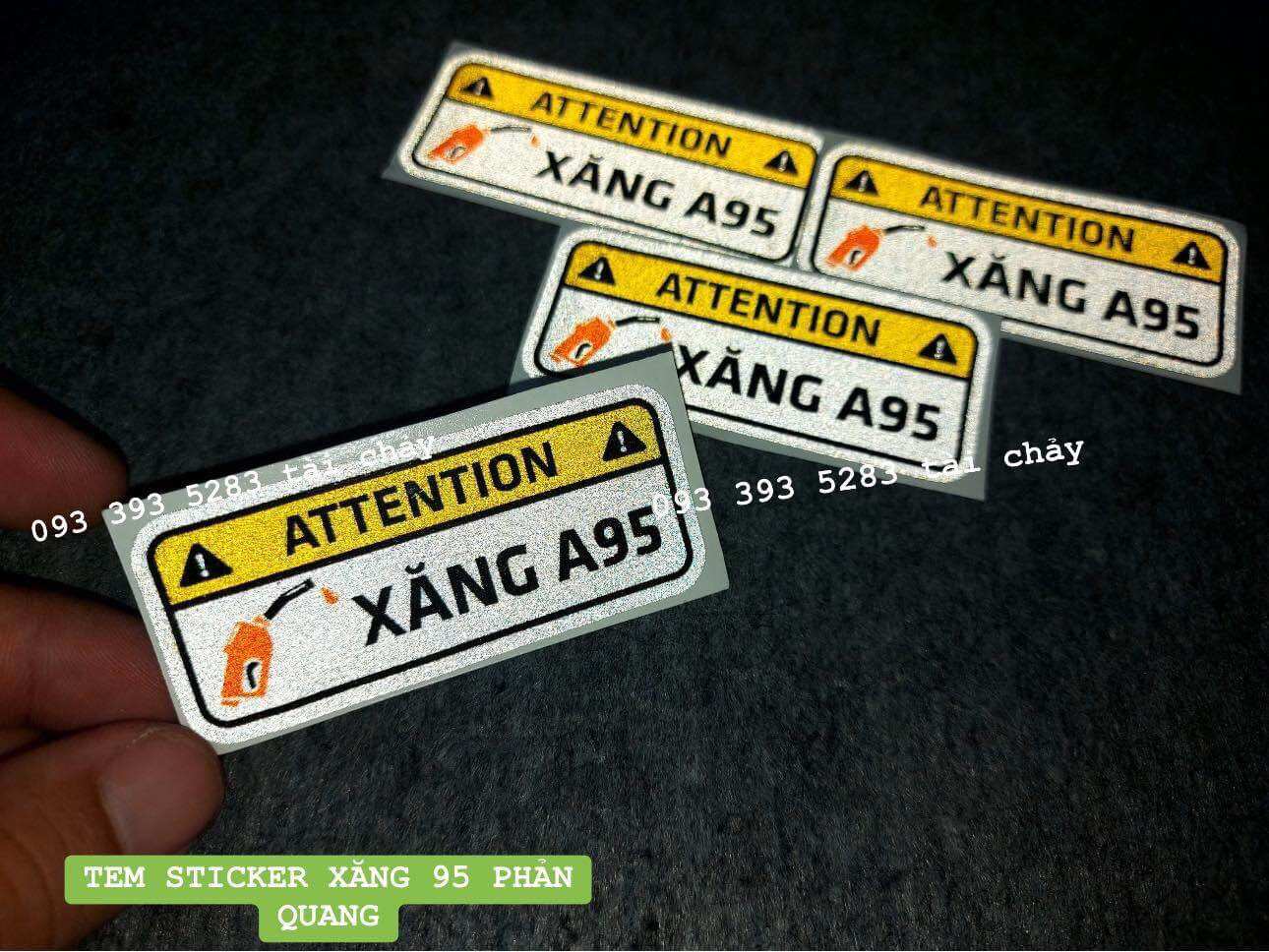 [ 1 MIẾNG ] TEM STICKER " XĂNG 95 " PHẢN QUANG DÁN TRANG TRÍ XE