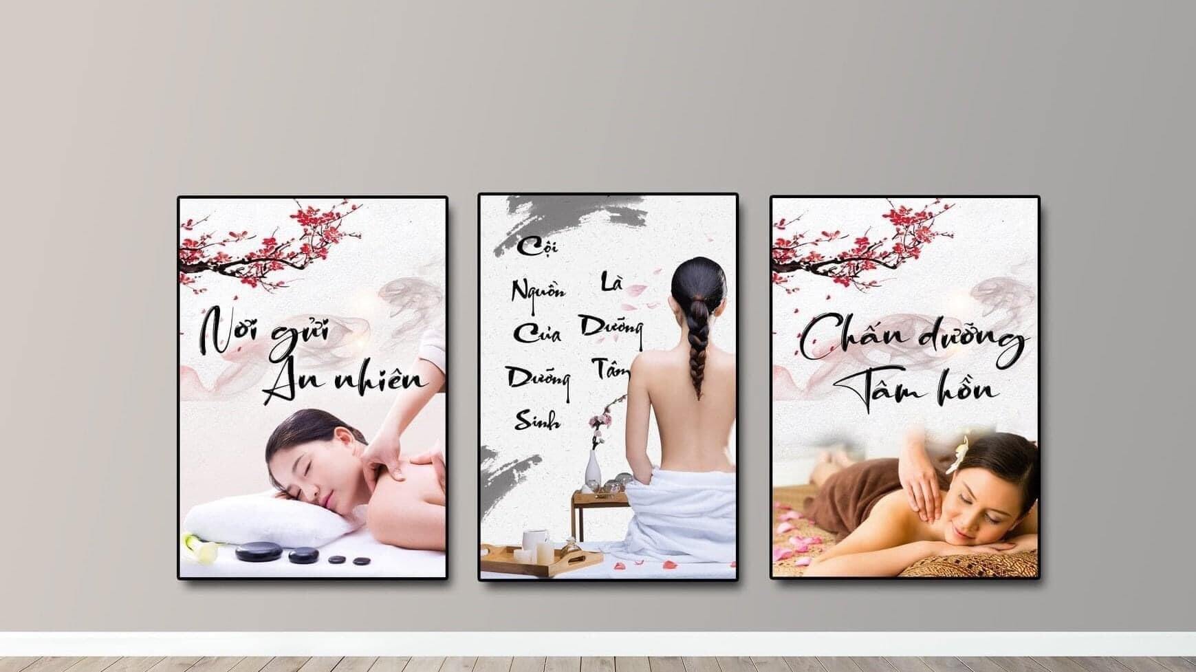 Bộ 3 tranh spa dưỡng sinh dán tường