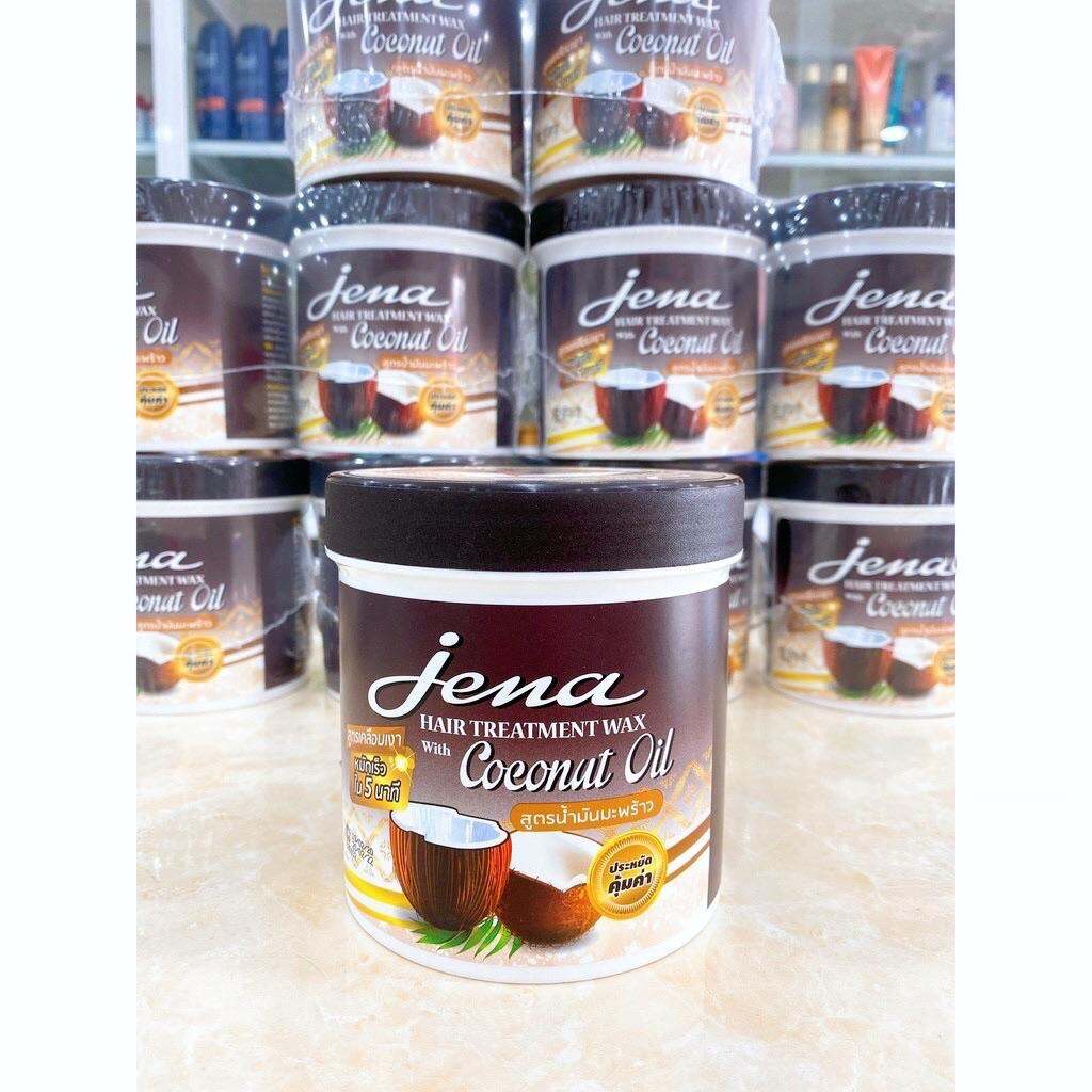 Hũ Kem Ủ Tóc Jena Hair Treatment Wax Nâu Dừa Già, Dùng Hấp Dầu, Dầu Xả, Thái Lan 500g Chính Hãng