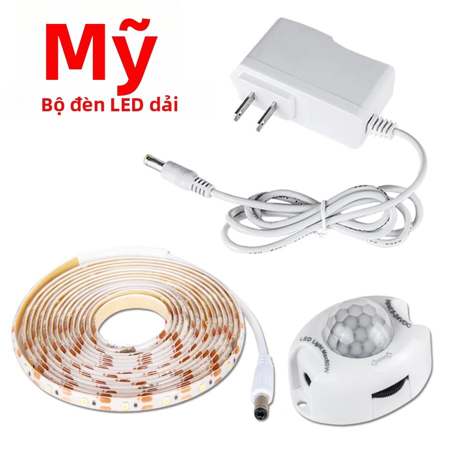 12V Cảm Biến Chuyển Động PIR Dải Đèn LED Ánh Sáng 1M-5M Tự Động Bật/Tắt SMD2835 Băng Cảm Biến Hồng Ngoại Của Con Người Cho Cầu Thang Tủ Quần Áo Tủ Quần Áo Đèn Nền Nhà Bếp