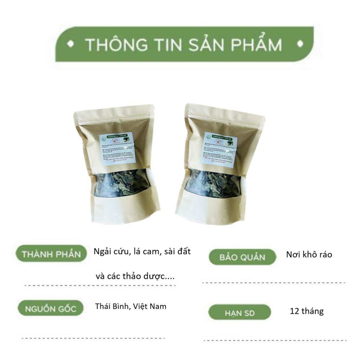 Combo 5 gói lá tắm thảo mộc cho bé
