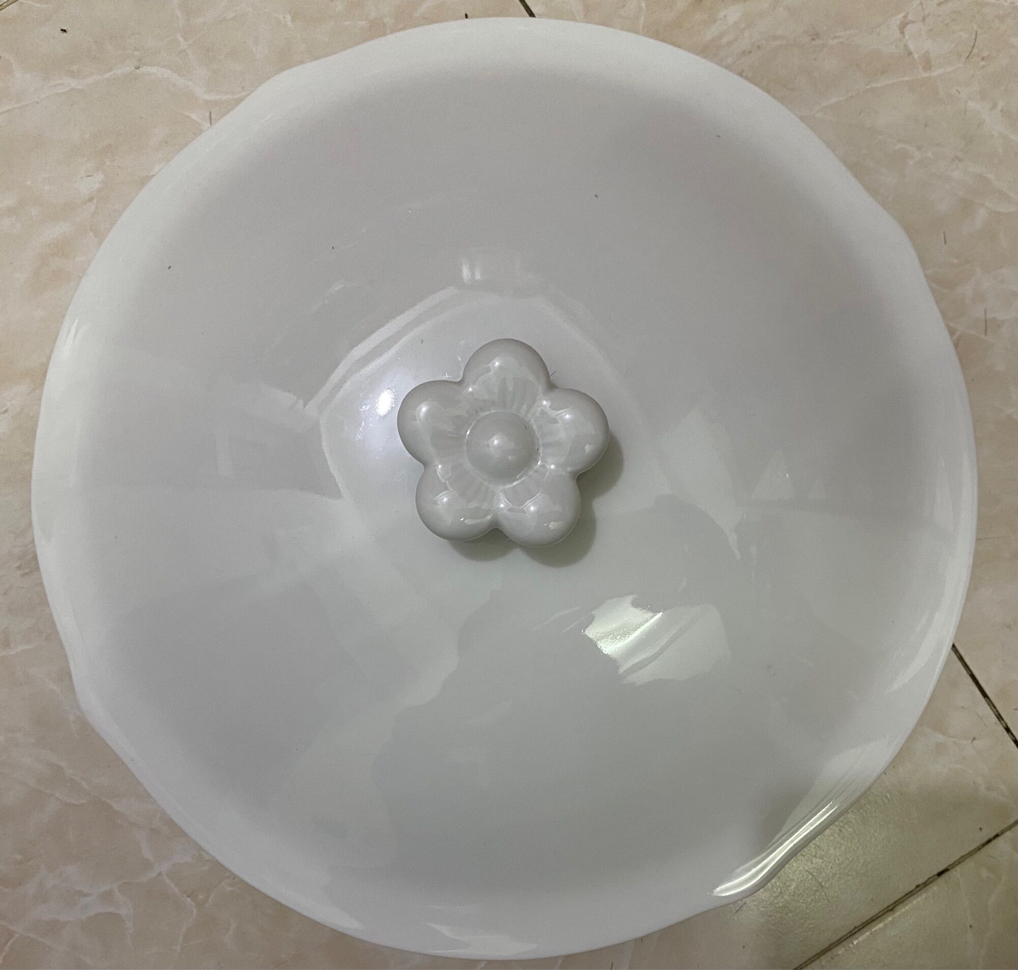 [HCM] Khay mứt 5 ngăn 24cm sứ trắng Minh Long+nắp