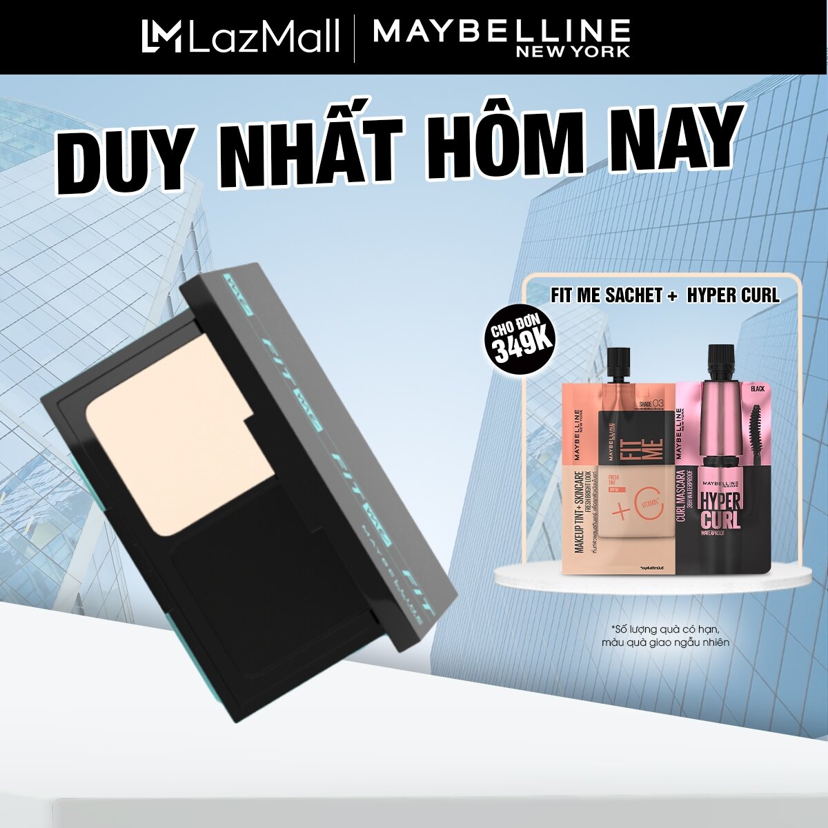 Phấn Nền Kiềm Dầu Chống Nắng Tiệp Mọi Tông Da SPF 44 Fit Me Skin-Fit Powder Foundation Maybelline Ne