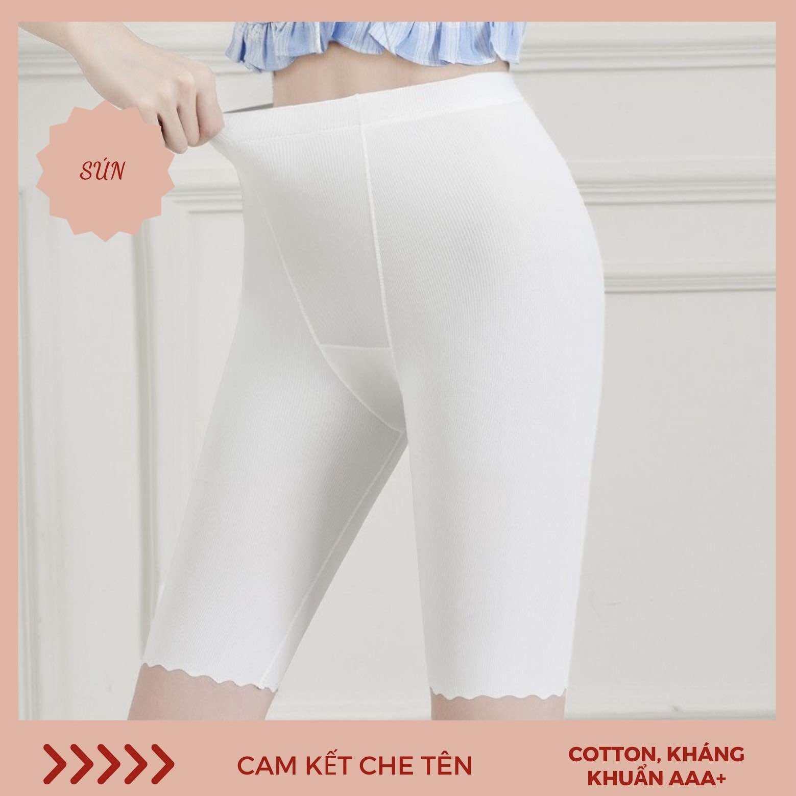 Quần legging đùi nữ chất thun lạnh co dãn mềm mịn. Quần mặc trong váy dạng lửng