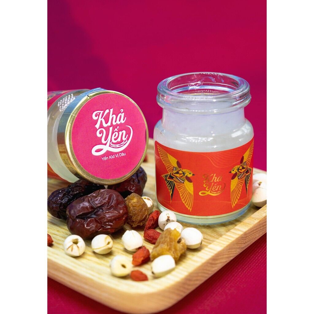 Yến sào khánh hòa - gói trẻ em - 4 yến dâu+3 yến chia+3 yến đường phèn - 10 hủ - 70ml/hủ - yến sào khả yến