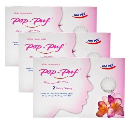 Bông trang điểm Pop Puf 100 miếng