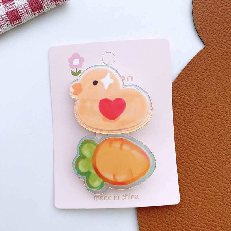 Set kẹp tóc con gà ngộ nghĩnh cho bé