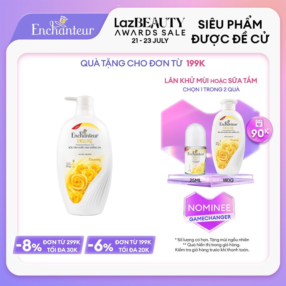 Sữa tắm nước hoa dưỡng da Enchanteur Charming 650gr
