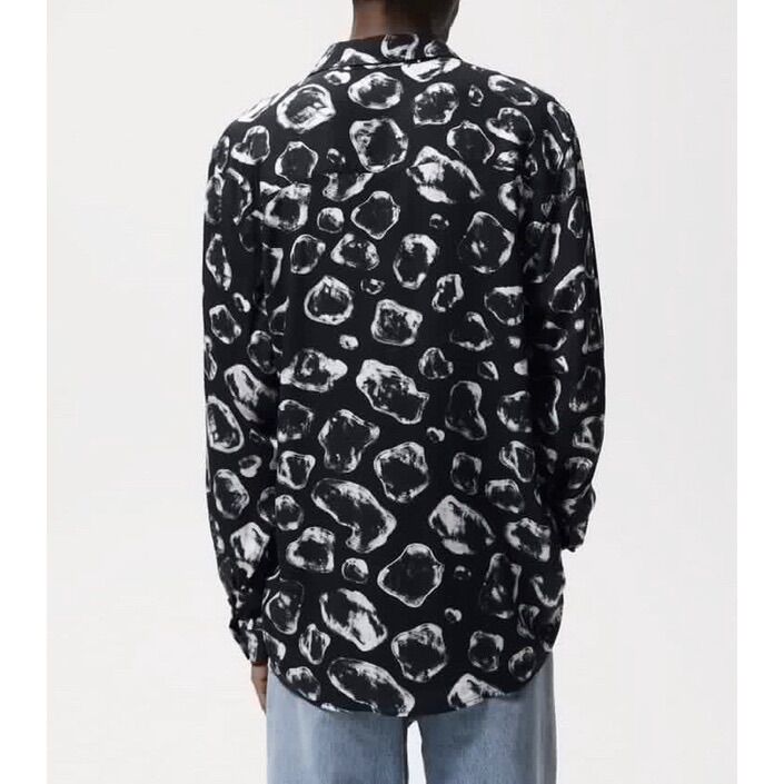 Áo sơ mi dài tay Zara authentic ABSTRACT PRINT size S