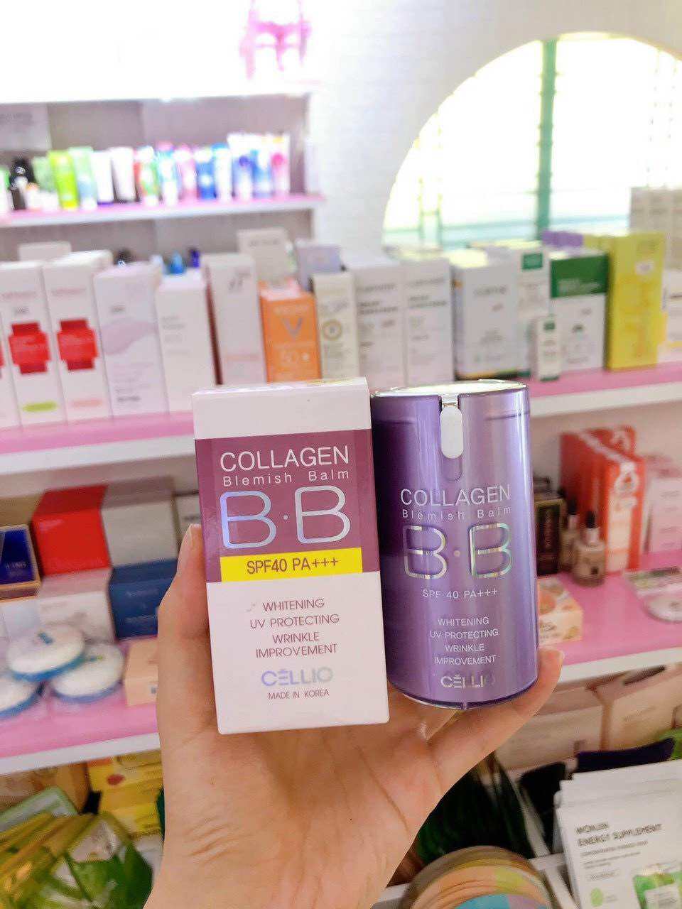 Kem Nền BB Collagen Cellio Chính Hãng - Hàn Quốc - Kem Nền Cellio Collagen Blemish Balm BB Spf 40 Pa