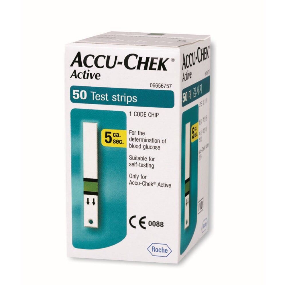 (50que) Que thử đường huyết Accu Chek Active