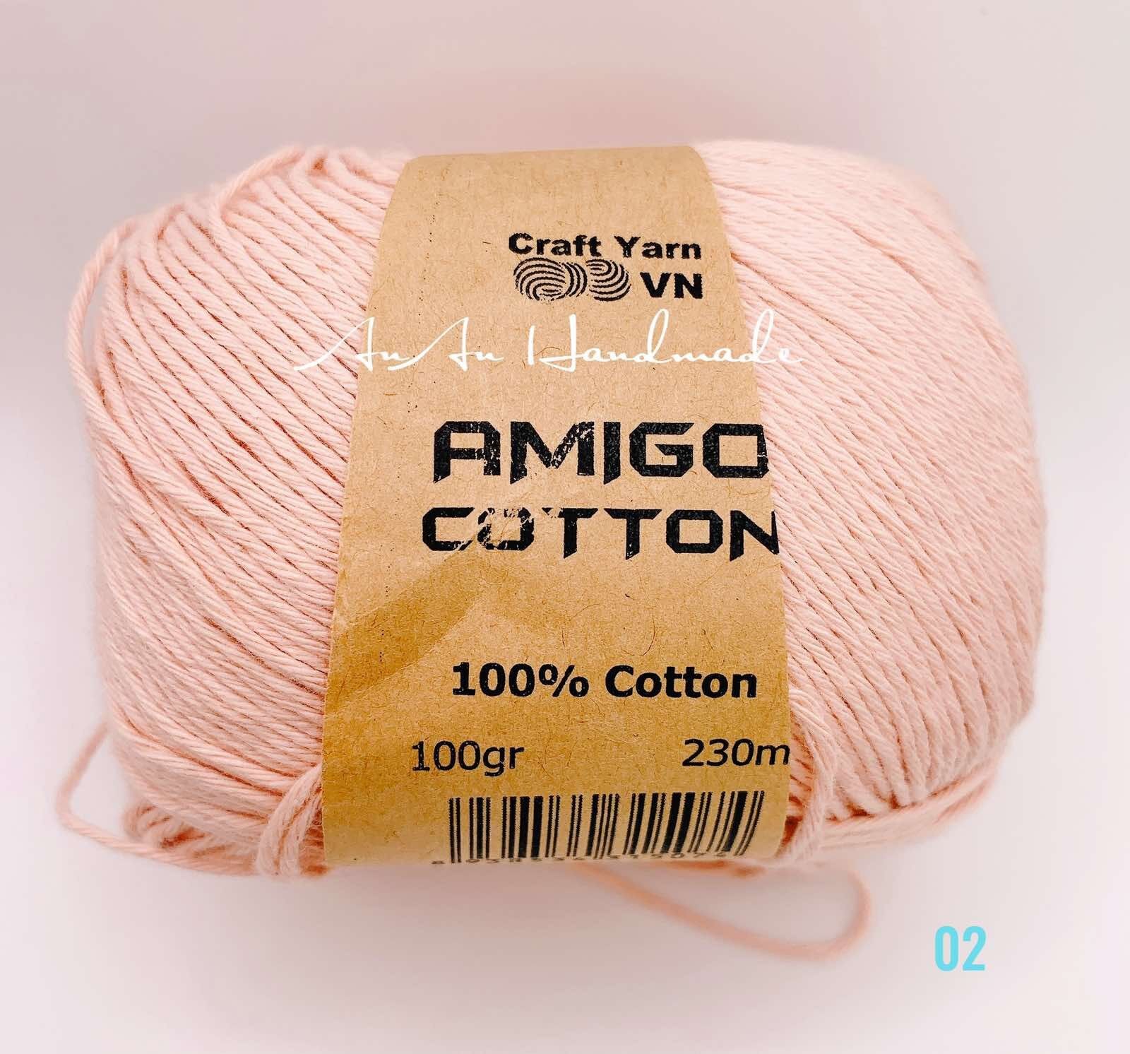 Sợi Amigo cotton 100% - Cuộn 100gr