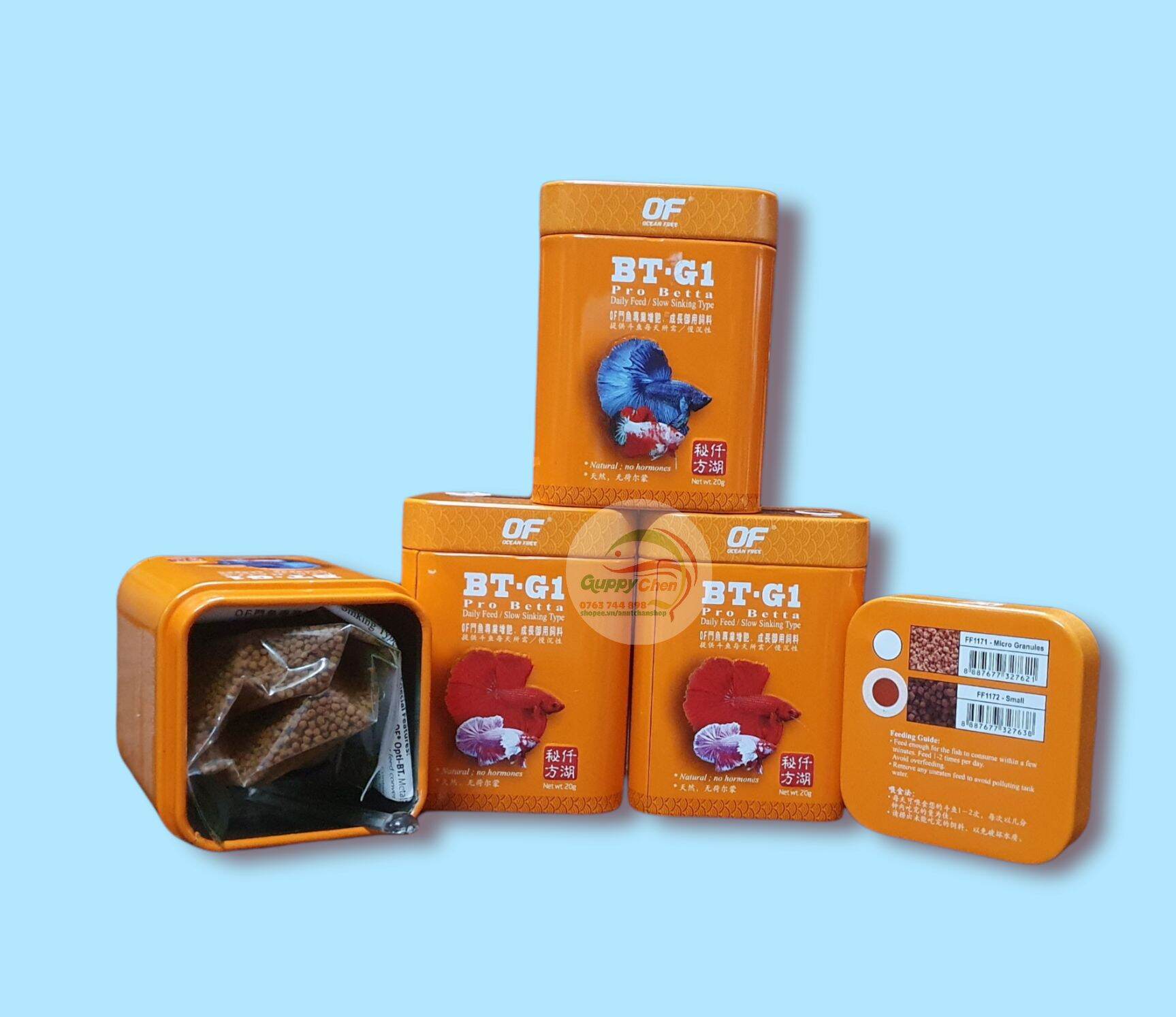 Thức ăn hộp thiếc bt-g1 lên màu cho cá betta cá đá cá xiêm