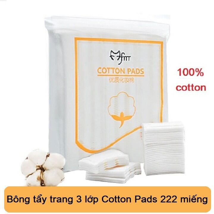 Bông tẩy trang 3 lớp cotton Pads 222 miếng