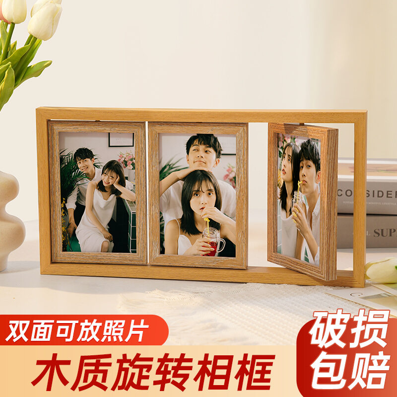 Khung Ảnh Sáng Tạo 6 Inch, Để Bàn, Thêm Rửa Ảnh, Đồ Trang Trí Đơn Giản Sáu, Bộ Ba, Khung Để Bàn, Khung Ảnh Tình Nhân In Thêm