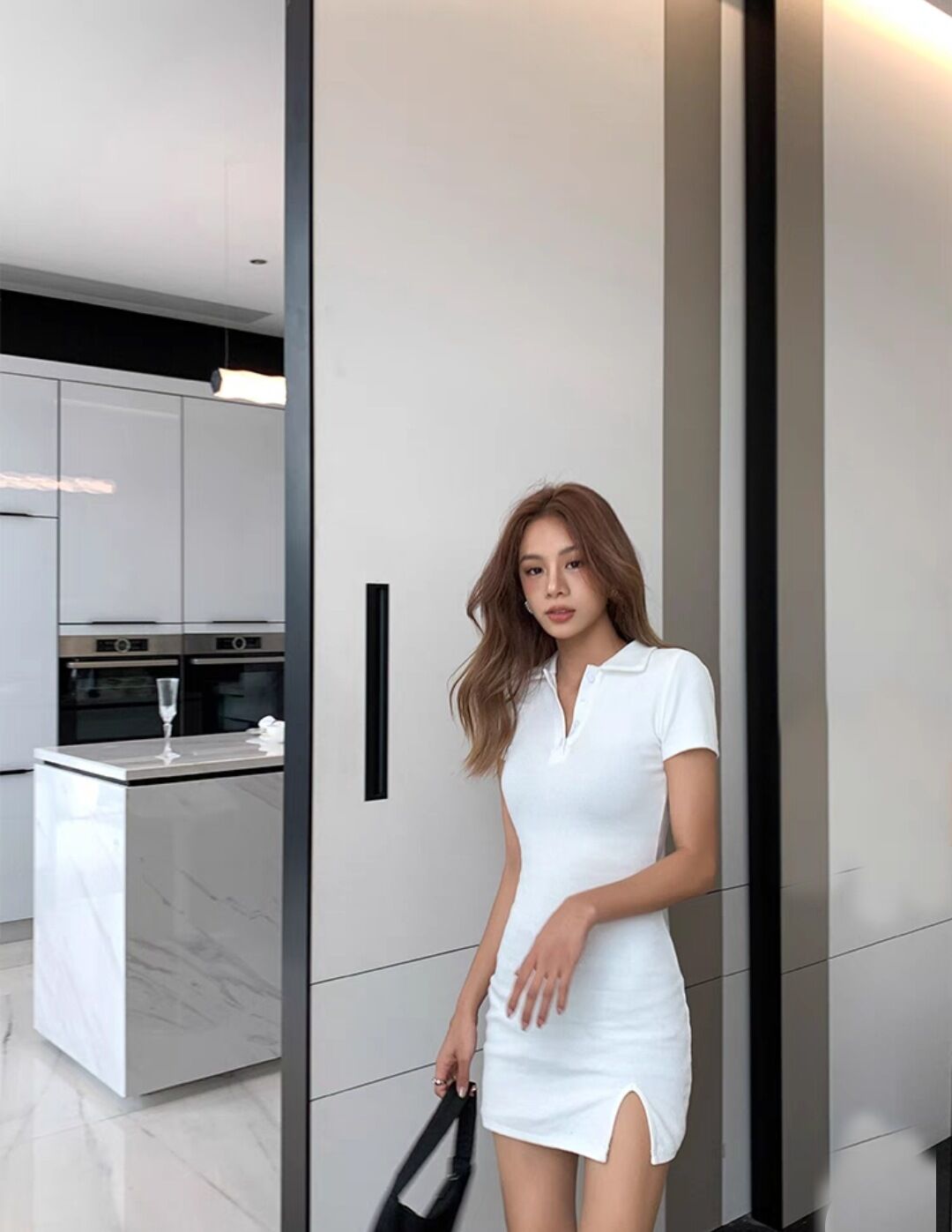 Đầm Váy Cổ Polo Thun Ôm Body - Đầm Ôm Body Xẻ Chân - Đầm Thun Basic (HÀNG LOẠI 1 DÀY DẶN)