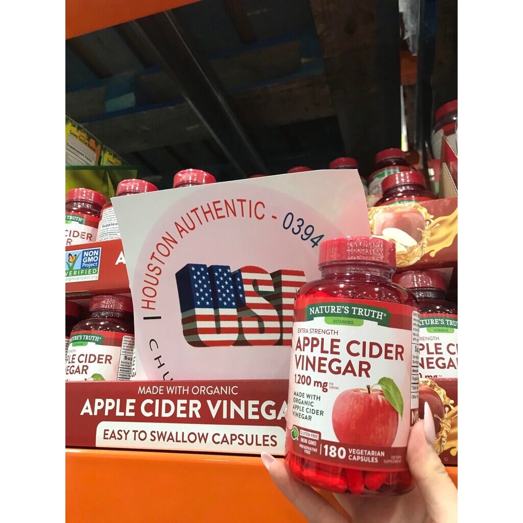 [ ĐỦ BILL STORE + AIR] Viên giấm táo giảm cân Apple Cider Vinegar 1200mg 180 viên _ Live mua hàng tạ