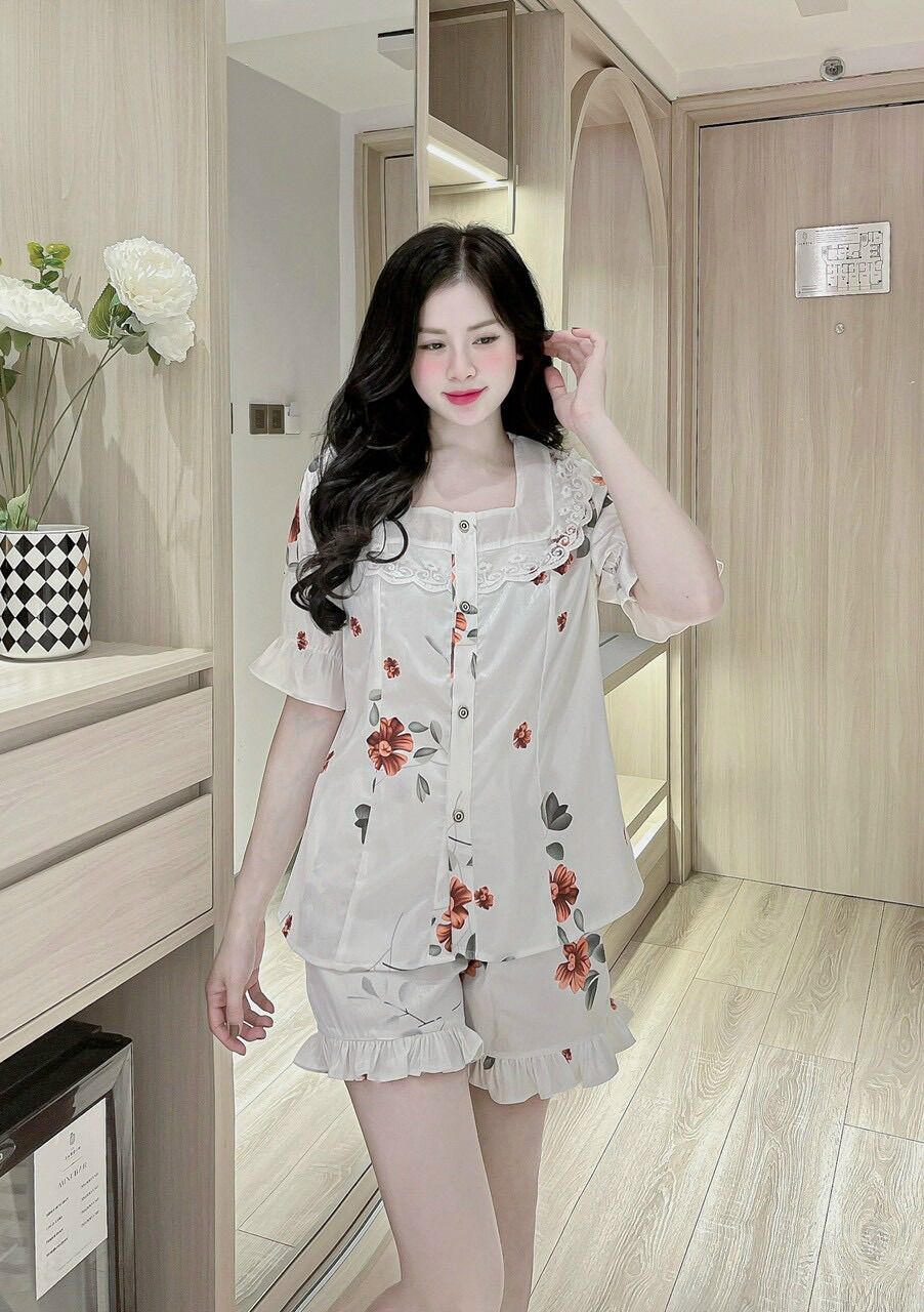 Đồ bộ lụa xước, đồ bộ lụa, đồ bộ ngắn  60kg