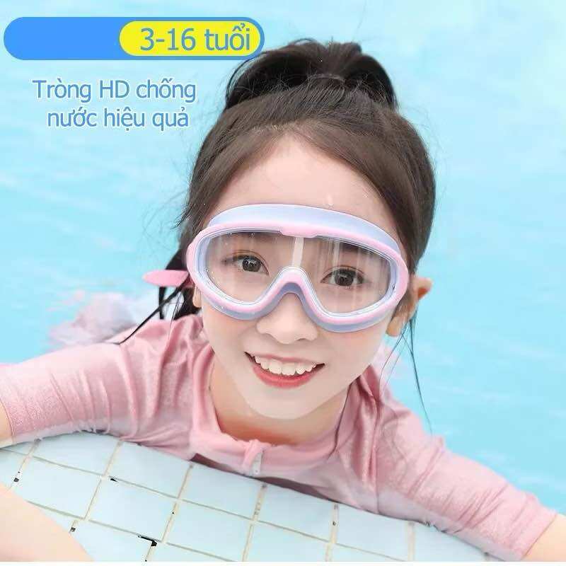 Kính bơi trẻ em,kính bơi cho bé góc nhìn rộng,chống sương mù,HD trong suốt kèm bịt tai cho bé từ 3-16 tuổi Funny Bikini
