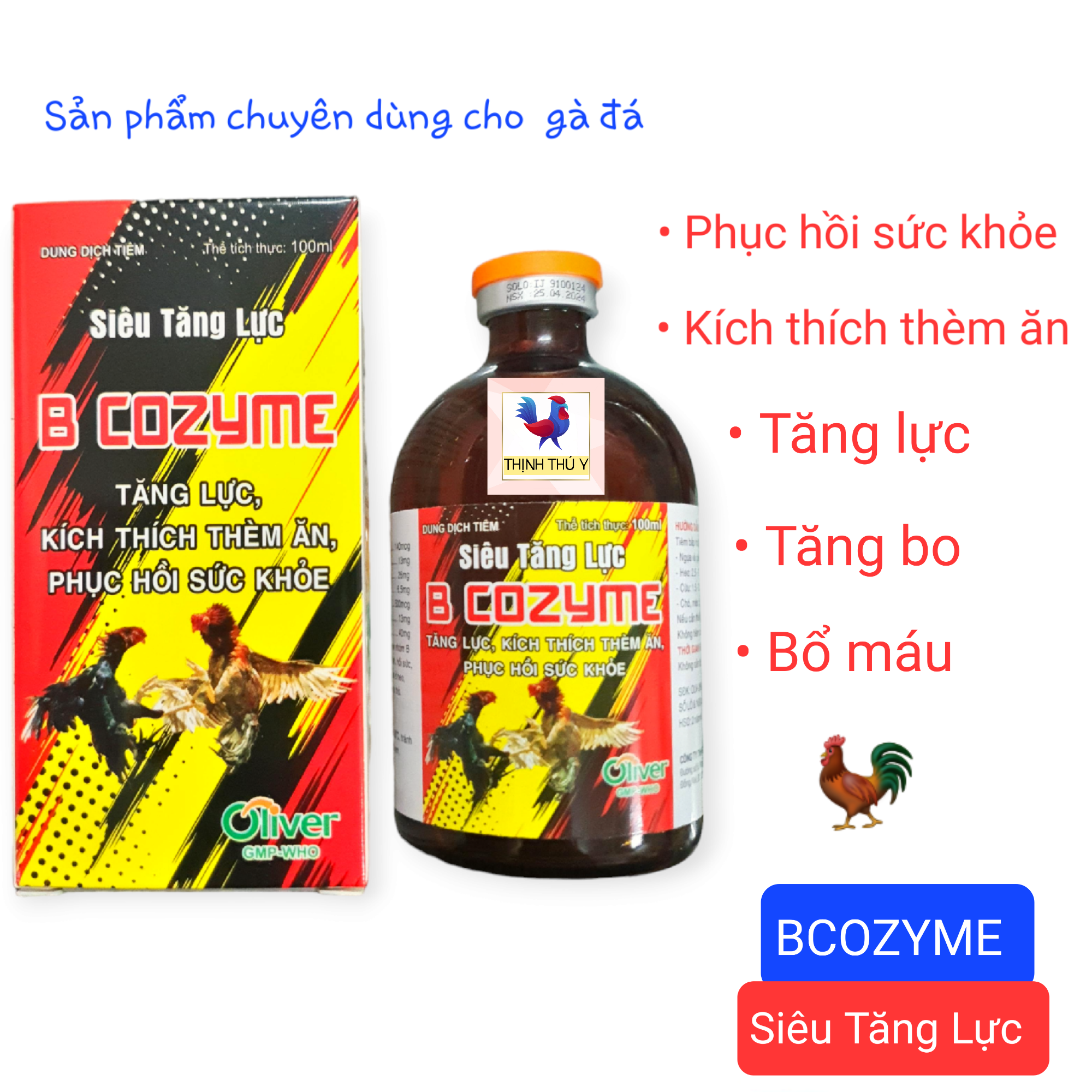 BCOZYME Siêu Tăng Lực / Becozym + C (100ml) - Vitamin tổng hợp, tăng lực, tăng bo, bổ máu cho gà đá