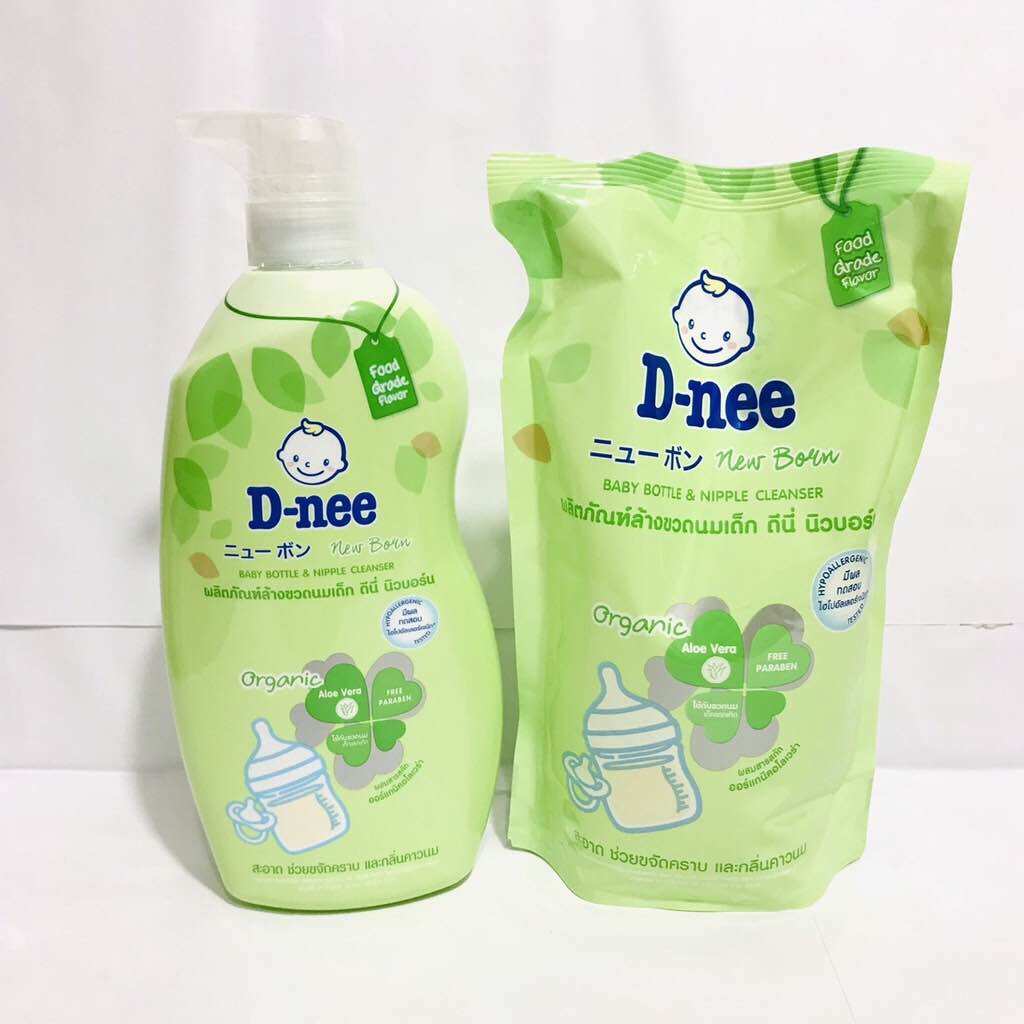Nước Rửa Bình Sữa Dnee Organic Chai 600ml [Dạng chai và túi]
