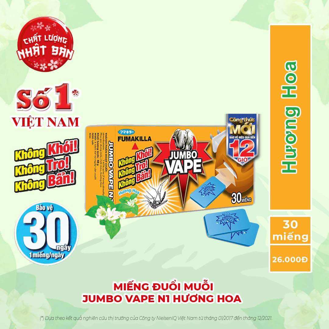 Miếng Xông Đuỗi Muỗi Jumbo Hương Hoa