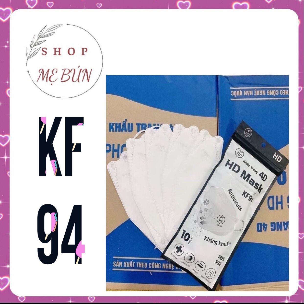 Giá bán Khẩu trang KF94, 4 lớp An Phong HD Mask (Bịch 10 cái)